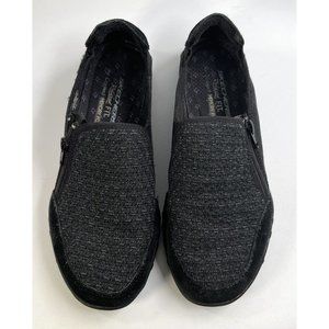 Skechers Breathe Easy Black Knit Relaxed Fit Slip On Womens Size 9 EUR 39